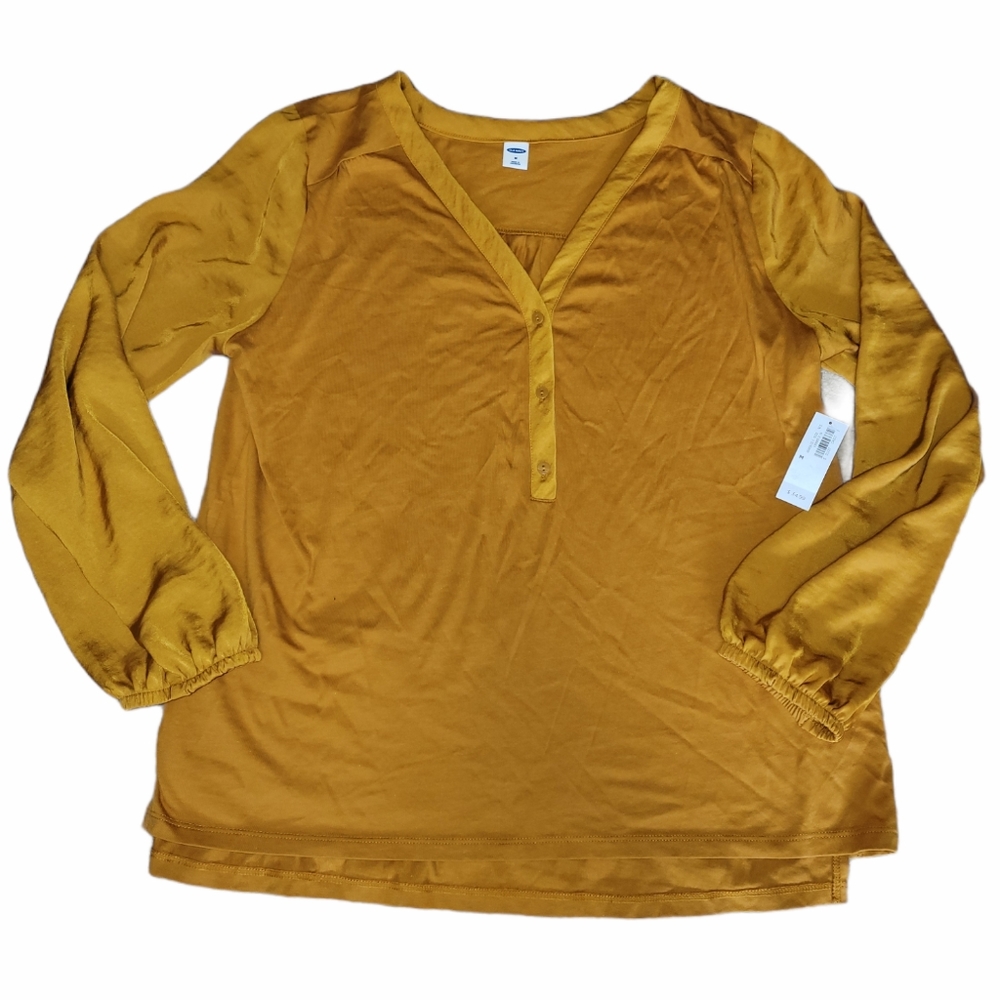 NWT Old Navy Sheer Sleeve Blouse Top sz M